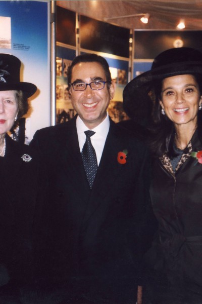 Receiving the honour, Knight Commander of the Royal Order of Francis I (KCFO) along with Baroness Thatcher, 2003.