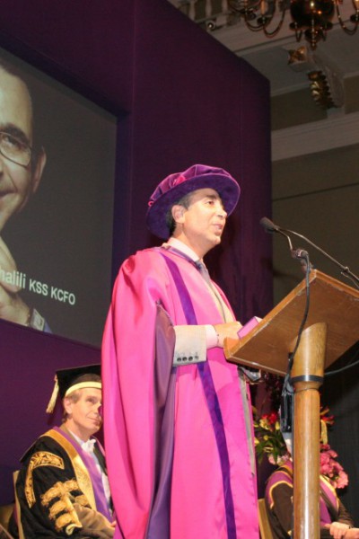 Receiving Honorary Doctor from the University of the Arts, London 2005