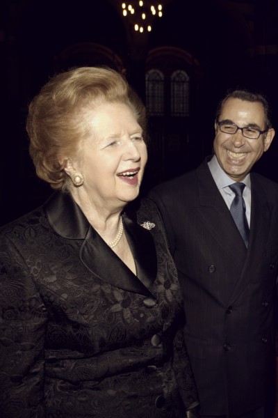 Receiving the honour, Knight Commander of the Royal Order of Francis I (KCFO) along with Baroness Thatcher, 2003.