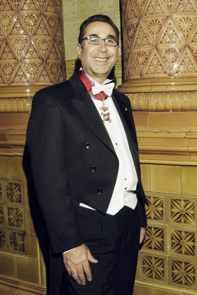 Receiving the honour, Knight Commander of the Royal Order of Francis I (KCFO), 2003.