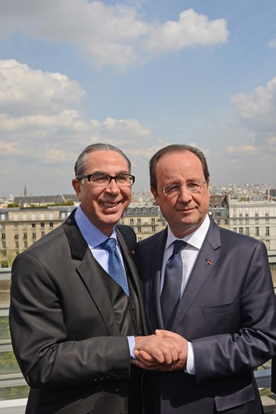 With President of France - François Hollande, on the occasion of the official opening of 'Hajj: The Pilgrimage to Mecca' - 22 April 2014