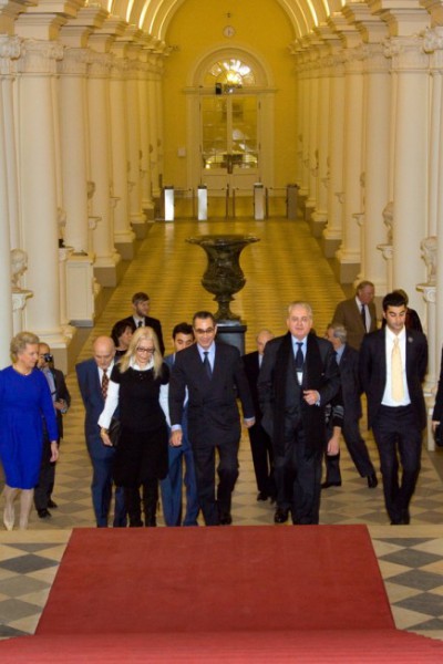 At the opening of the exhibition Enamel of The World: 1700 - 2000 -  The State Hermitage Museum, St Petersburg December 2009