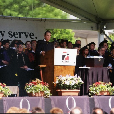 Sir David giving the commencement address to the graduation class of 2013 at Queens College New York - May 2013