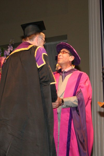 Receiving Honorary Doctor from the University of the Arts, London 2005