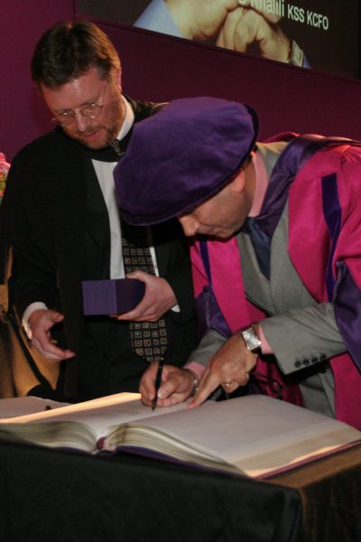 Receiving Honorary Doctor from the University of the Arts, London 2005