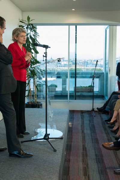 UNESCO Director General, Irina Bokova speaking at the occasion of designating Sir David as a UNESCO Goodwill Ambassador - October 2012, Paris