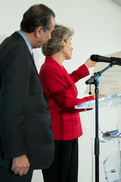 UNESCO Director General, Irina Bokova speaking at the occasion of designating Sir David as a UNESCO Goodwill Ambassador - October 2012, Paris