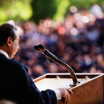 Sir David giving the commencement address to the graduation class of 2013 at Queens College New York - May 2013