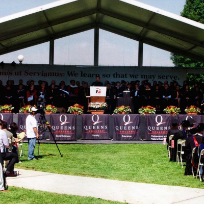 Sir David giving the commencement address to the graduation class of 2013 at Queens College New York - May 2013