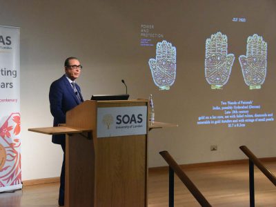 Professor Sir Nasser D. Khalili lectures at SOAS on the preservation of history through art collecting