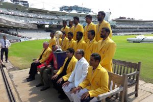 Sir David and Baroness Scotland with the Vatican XI cricket team at Lords