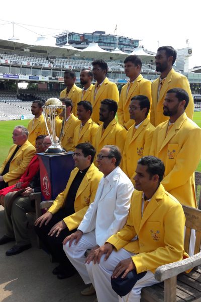 Sir David and Baroness Scotland with the Vatican XI cricket team at Lords