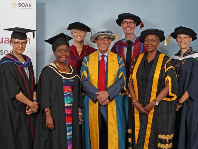 Sir David with Baroness Valerie Amos, Director of SOAS, and other distinguished members of the procession.