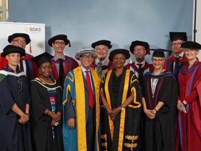 Sir David with Baroness Valerie Amos, Director of SOAS, and other distinguished members of the procession.