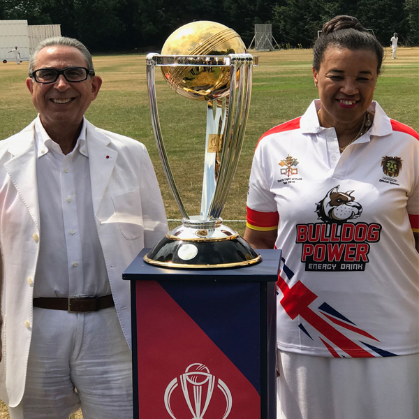 Opening “Faith in the Commonwealth” and “Peace at the Crease” cricket cup match between the Vatican IX and Commonwealth Interfaith XI at Lords in the presence of The Rt Hon Patricia Scotland QC, Commonwealth Secretary-General & The Rt Hon Matt Hancock MP Secretary of State for Health and Social Care.