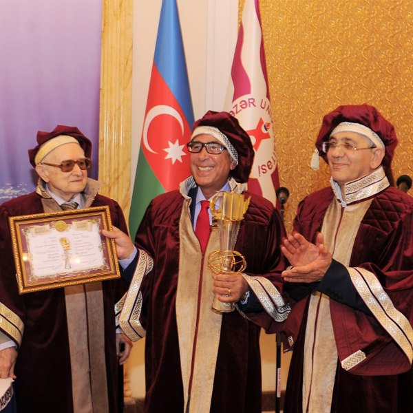 Elected to the Eurasian Academy and honoured with the prestigious Eurasian Legend Award