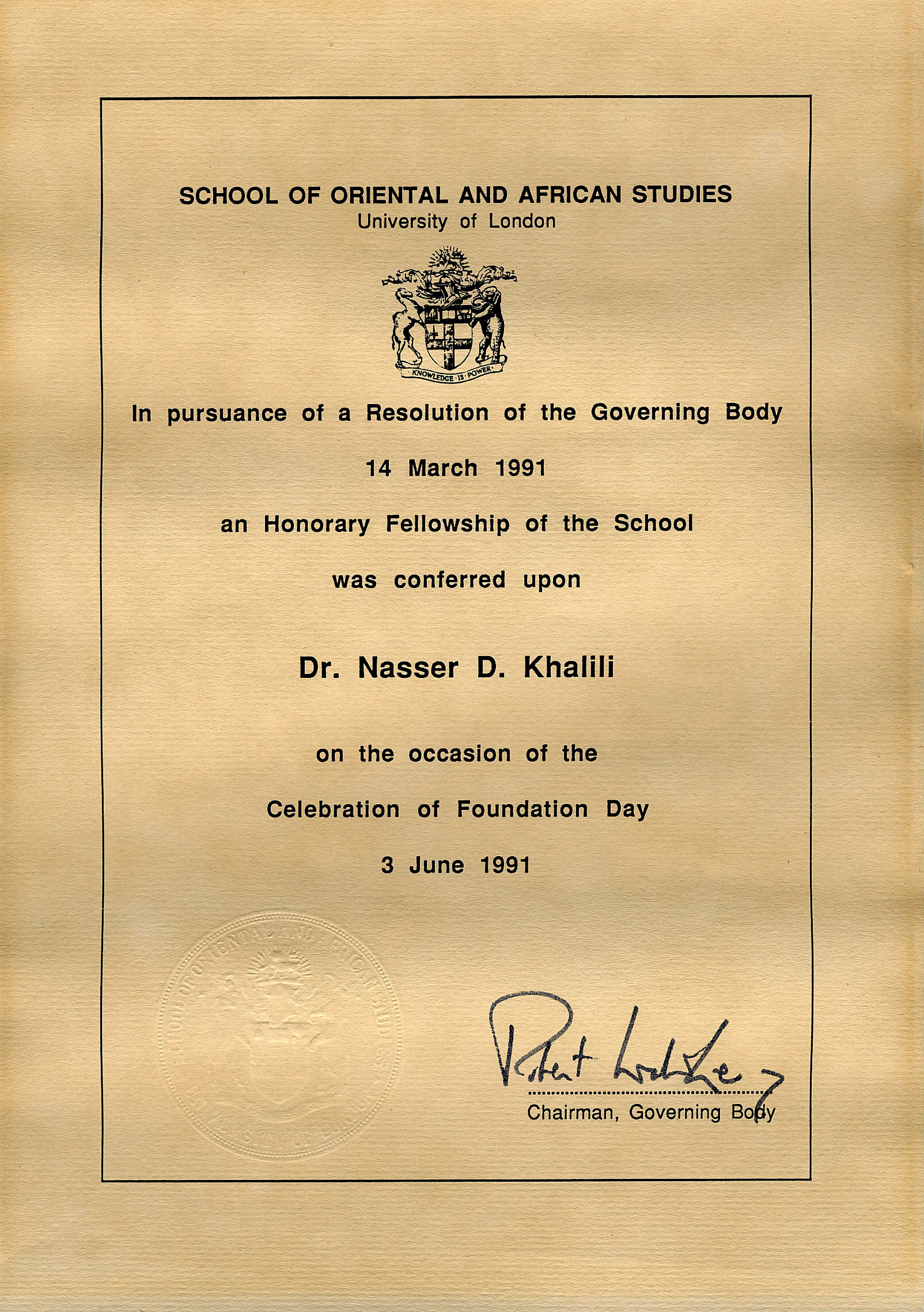 Honorary Fellow, School of Oriental and African Studies, University of London