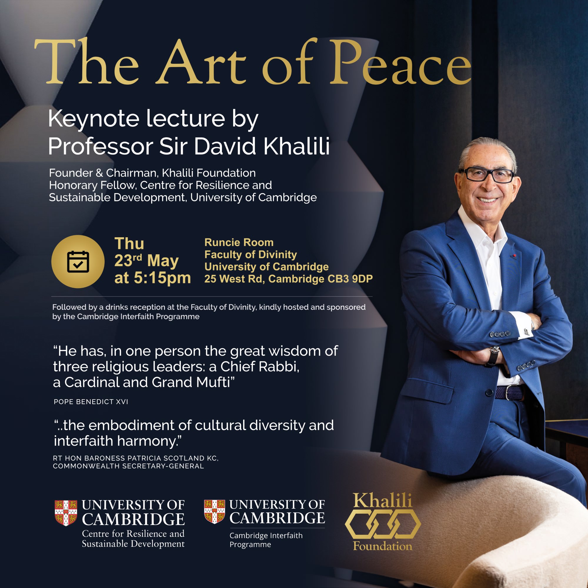 Save the Date: ‘The Art of Peace’ Keynote Lecture by Professor Sir David Khalili